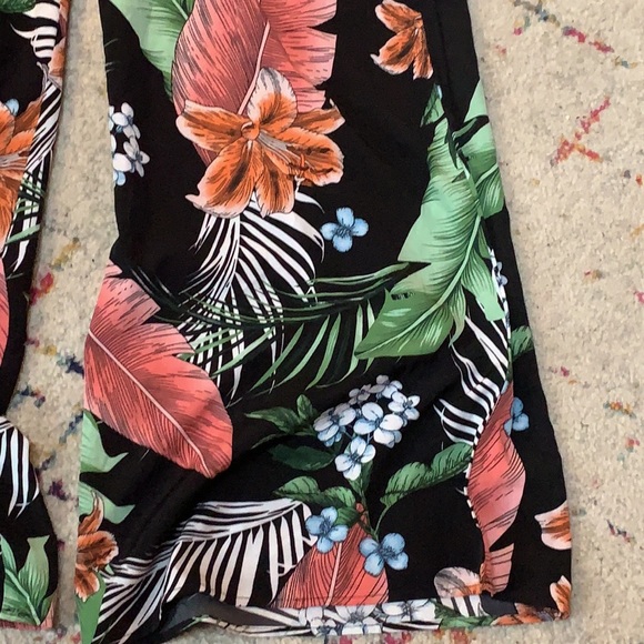 Tropical wide leg pants flowy - Picture 3 of 8